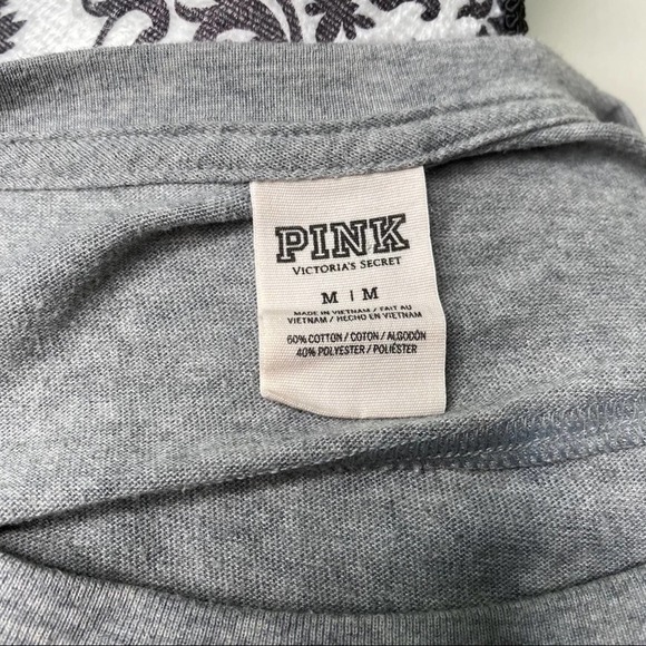 Victoria Secret’s PINK Gray 3/4 Sleeve T-Shirt Medium - Picture 7 of 9
